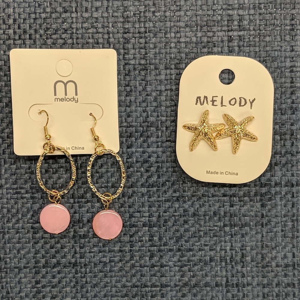 2 pair fashion earrings